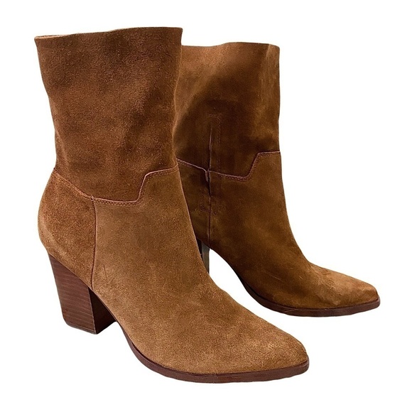 BLEECKER & BOND Dana leather heeled boots Womens size 8.5 - Picture 1 of 14